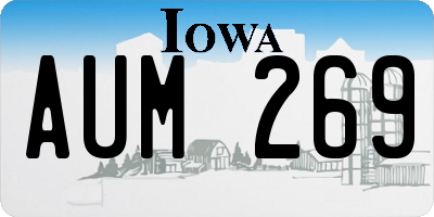 IA license plate AUM269