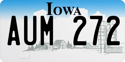 IA license plate AUM272