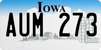IA license plate AUM273