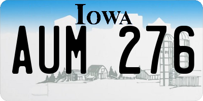 IA license plate AUM276