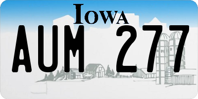 IA license plate AUM277