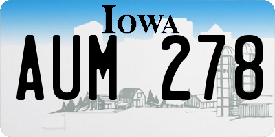 IA license plate AUM278