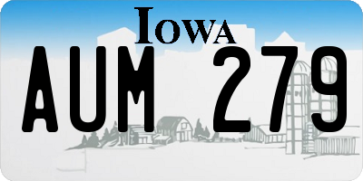 IA license plate AUM279