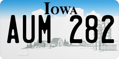 IA license plate AUM282
