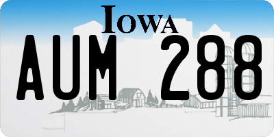 IA license plate AUM288
