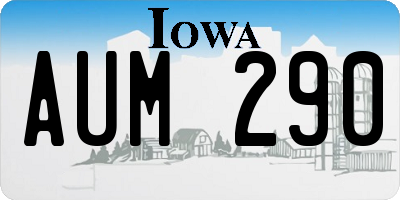 IA license plate AUM290