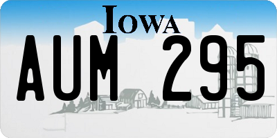 IA license plate AUM295