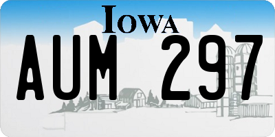 IA license plate AUM297