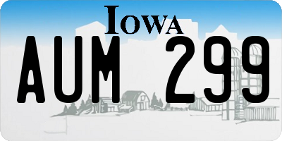 IA license plate AUM299