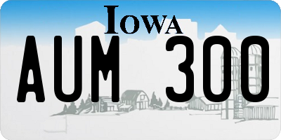 IA license plate AUM300