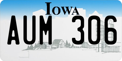 IA license plate AUM306