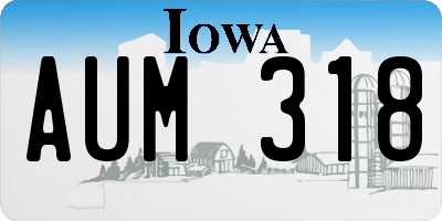 IA license plate AUM318