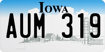 IA license plate AUM319