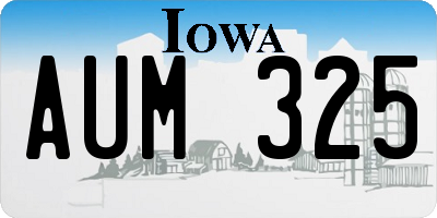 IA license plate AUM325