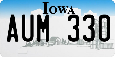 IA license plate AUM330
