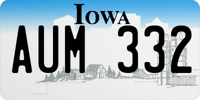 IA license plate AUM332