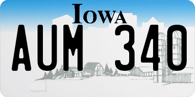IA license plate AUM340