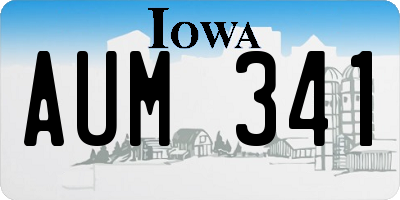 IA license plate AUM341