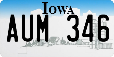 IA license plate AUM346