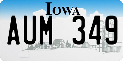 IA license plate AUM349