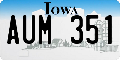 IA license plate AUM351
