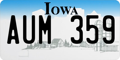 IA license plate AUM359