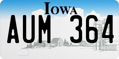 IA license plate AUM364