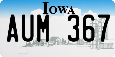 IA license plate AUM367