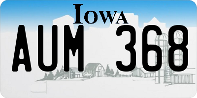 IA license plate AUM368