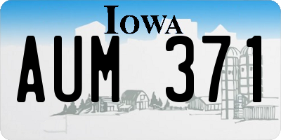 IA license plate AUM371