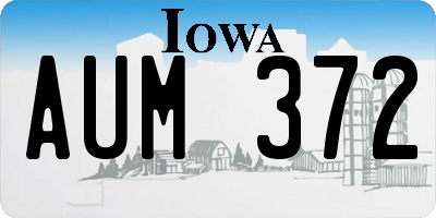 IA license plate AUM372