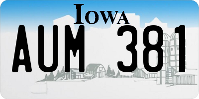 IA license plate AUM381