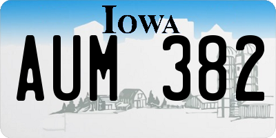 IA license plate AUM382