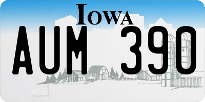 IA license plate AUM390