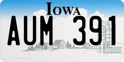 IA license plate AUM391