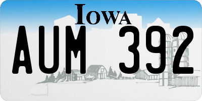 IA license plate AUM392