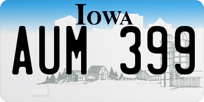 IA license plate AUM399