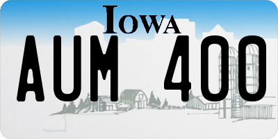IA license plate AUM400