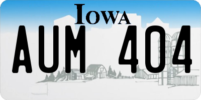 IA license plate AUM404