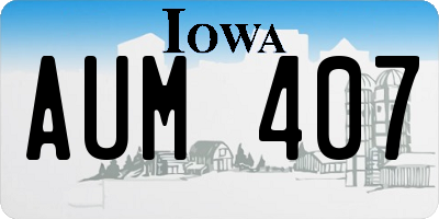 IA license plate AUM407