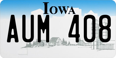 IA license plate AUM408