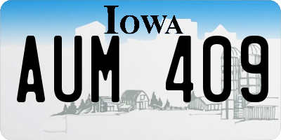 IA license plate AUM409
