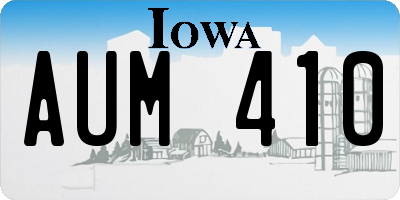 IA license plate AUM410