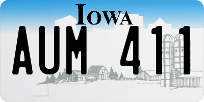 IA license plate AUM411