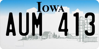 IA license plate AUM413
