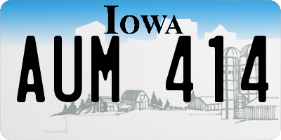 IA license plate AUM414