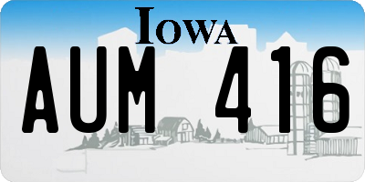 IA license plate AUM416