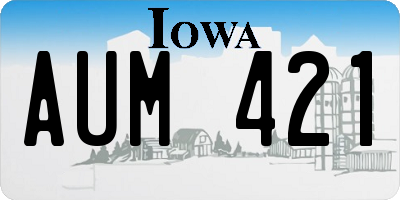 IA license plate AUM421