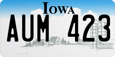 IA license plate AUM423