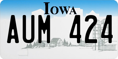 IA license plate AUM424
